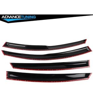 Fits 18-23 Honda Accord Sedan Mugen Style Chrome Trim Acrylic Window Visors 4Pcs